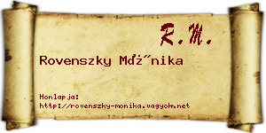 Rovenszky Mónika névjegykártya